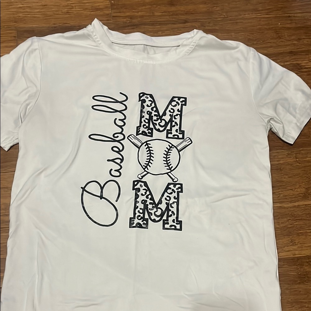 White Baseball Mom Kids T-Shirt